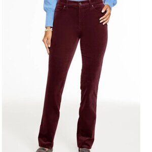 Talbots High Waist Straight Leg Burgundy Wine Corduroys